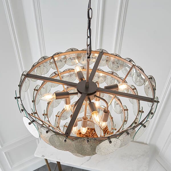 Candance Tiered Silver & Glass Chandelier Lighting 