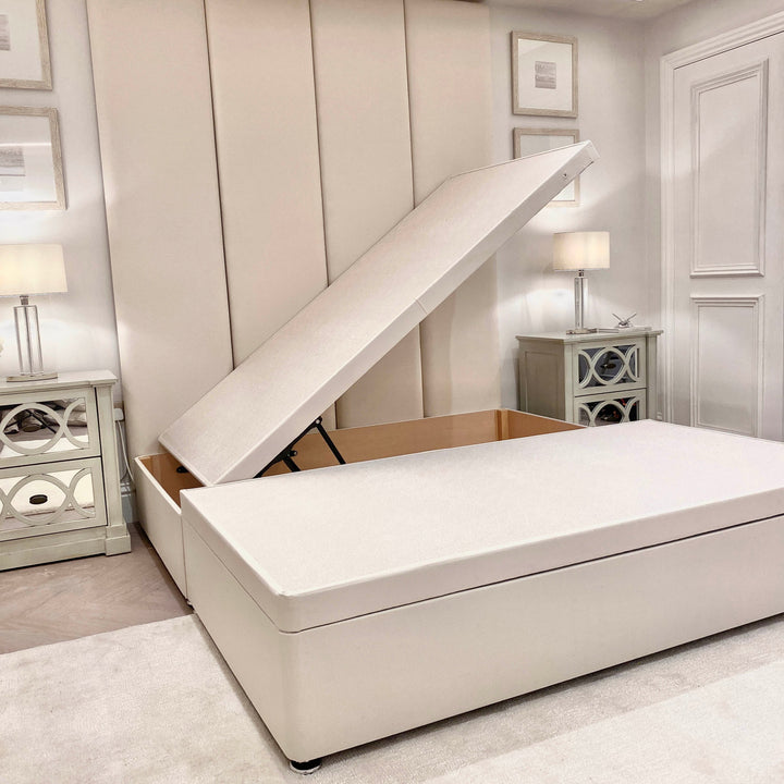 Capri Natural Linen Ottoman Divan Bed Base Bed 