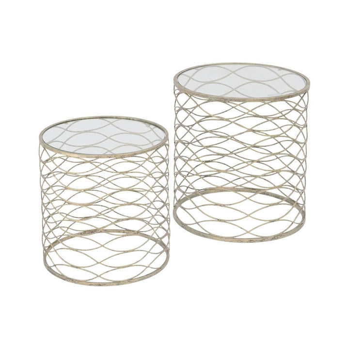 Capri Set of 2 Gold Nesting Side Tables End and Side Table 