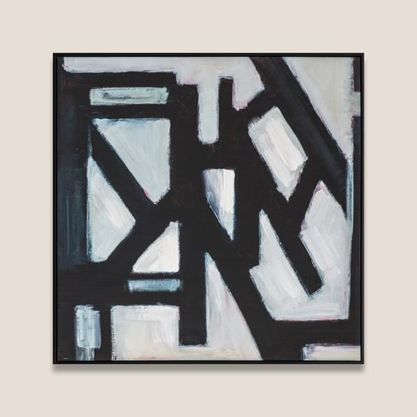 Caramont Monochrome Abstract Framed Canvas Art 