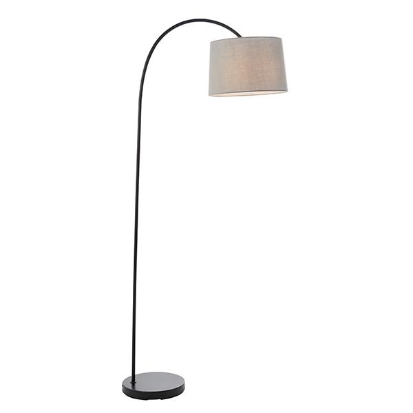 Carlton Matt Black & Grey Floor Lamp Lighting 