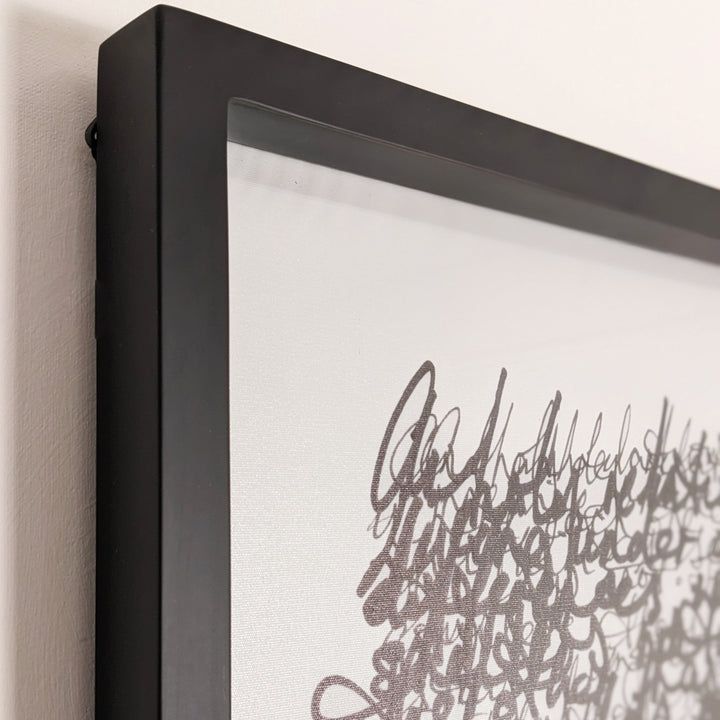 Carter Scribbles Framed Monochrome Wall Art - 80 x 80cm Art 