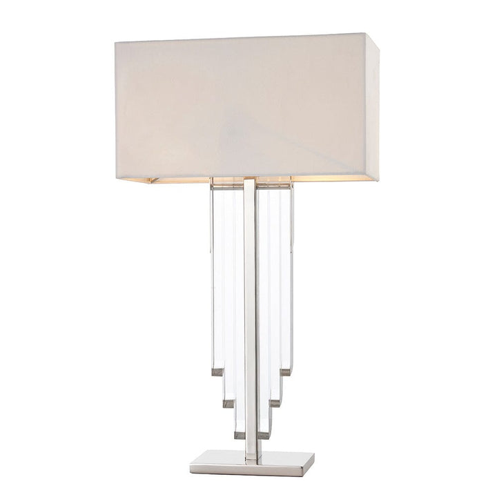 Cascade Crystal Table Lamp with Cream Shade Lighting 