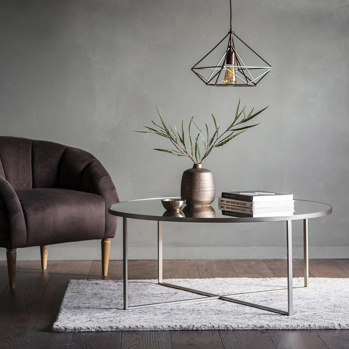 Cassis Silver Round Coffee Table Furniture 