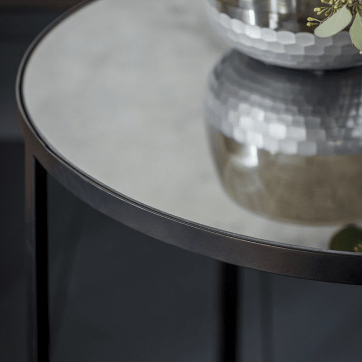 Cassis Silver Round Side Table Furniture 