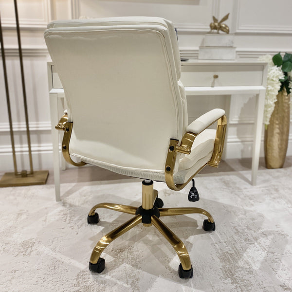 Cassop Cream & Gold Office Chair Furniture 