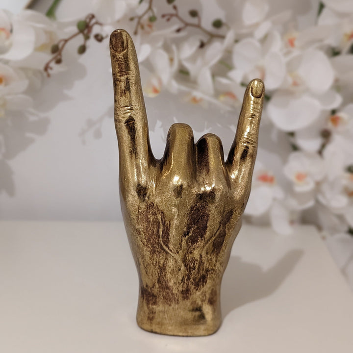 Celeste Antique Gold Rock On Hand Ornament Accessories 