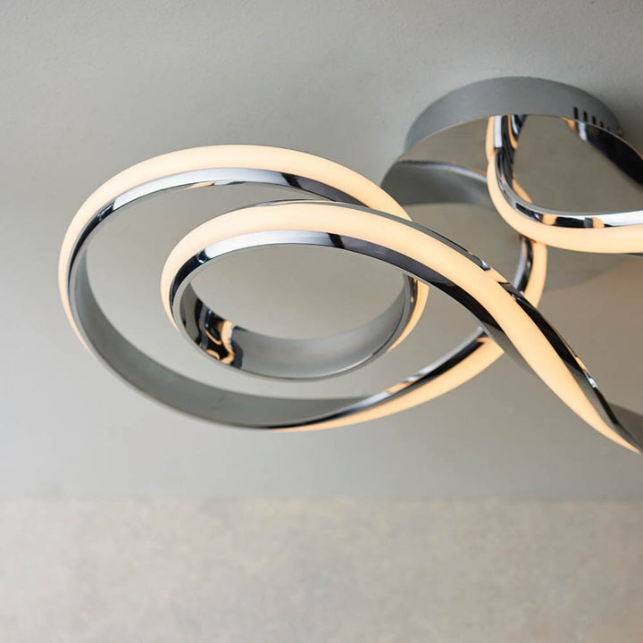 Ceratti Silver Semi Flush LED Ceiling Light Lighting 
