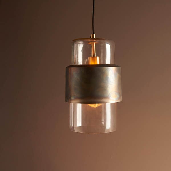 Cern Bronze & Glass Pendant Ceiling Light Lighting 