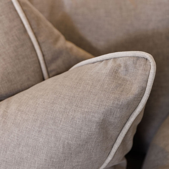 Chambray Grey Cushion with Contrast Pipe - 58 x 58cm 