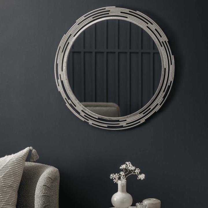 Chaplin Silver Round Wall Mirror Mirror 