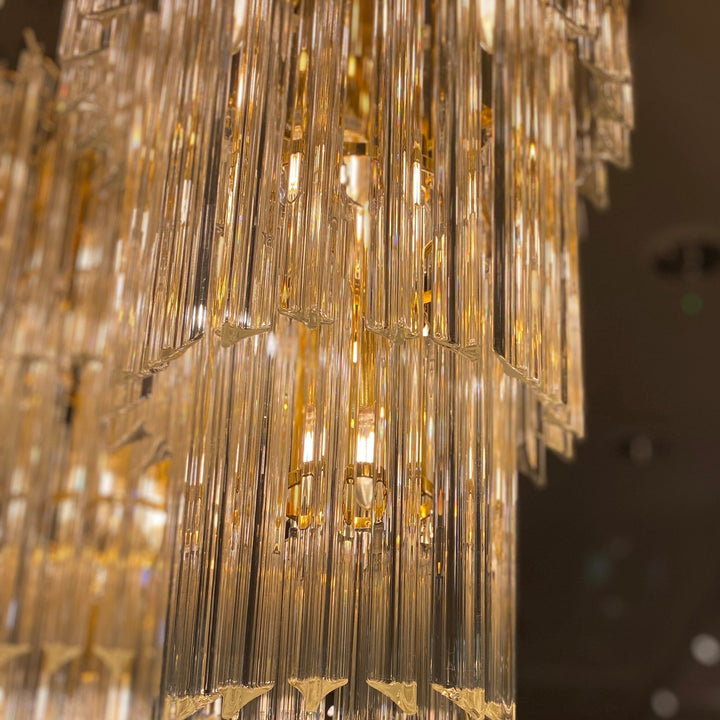 Cherie Gold & Glass Tiered Chandelier Lighting 