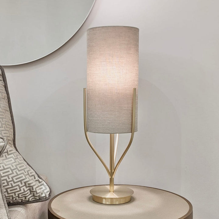 Cleo Gold & Oatmeal Table Lamp Lighting 