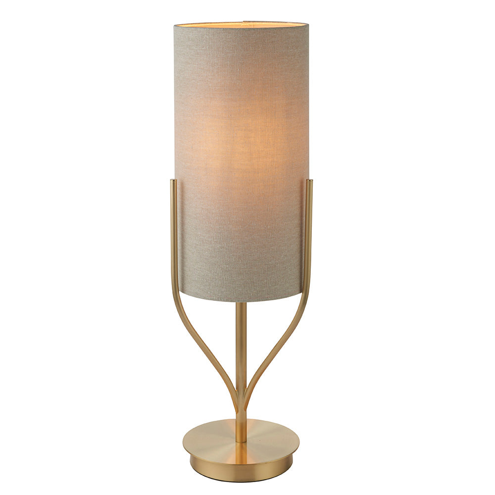 Cleo Gold & Oatmeal Table Lamp Lighting 