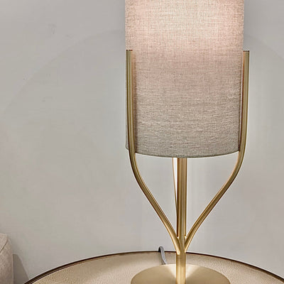 Cleo Gold & Oatmeal Table Lamp Lighting 