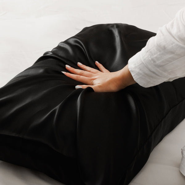 Cocoon 100% Silk Black Pillowcase Textiles 