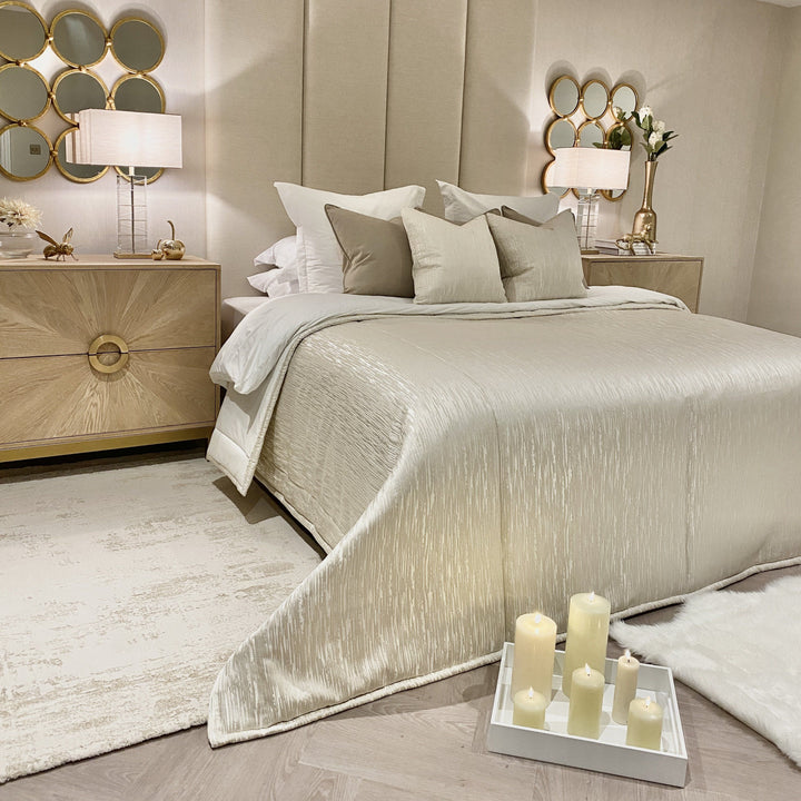 Colby Champagne Textured Bedspread Bedding 