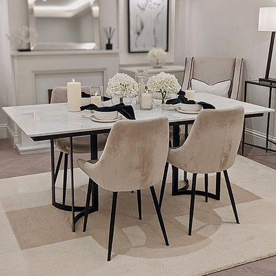Corazi Marble and Black Dining Table Furniture 