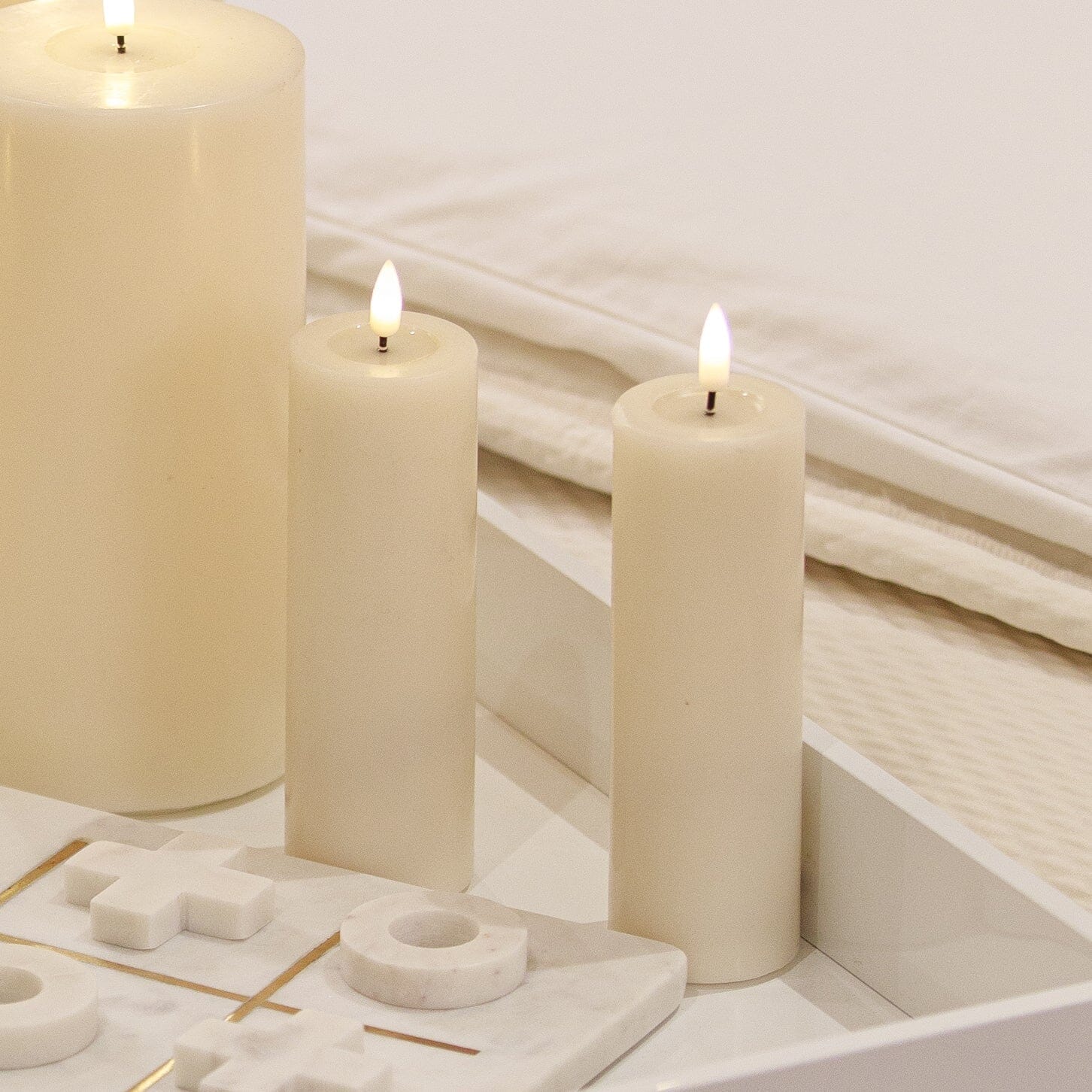 Cream Realistic LED Candle 15cm Rowen Homes