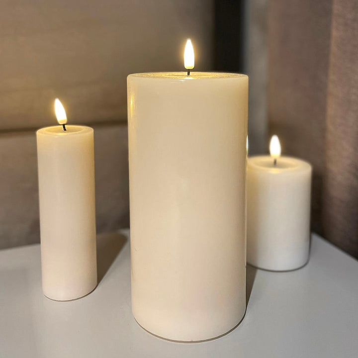 Cream Realistic LED Candle - 20cm Candle 