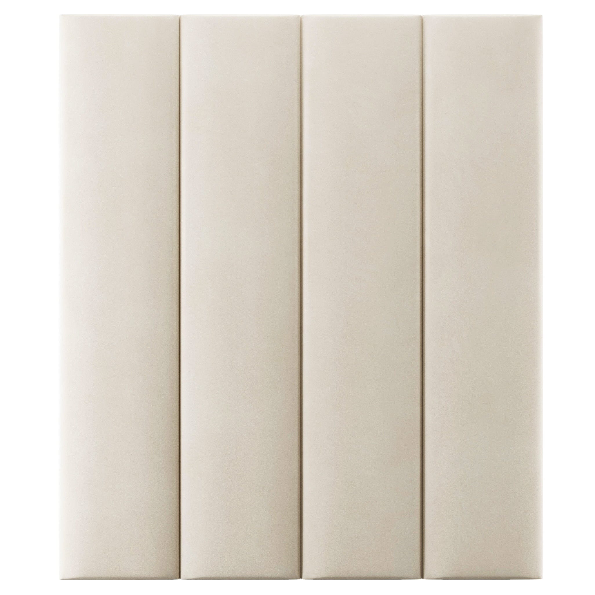 Cream Soft Velvet Individual Padded Upholstered Headboard Wall Panel - 45cm Headboard 