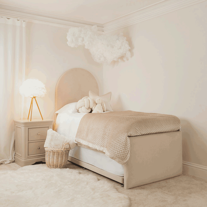 Cream Velvet Single Trundle Bed Base Rowen Homes