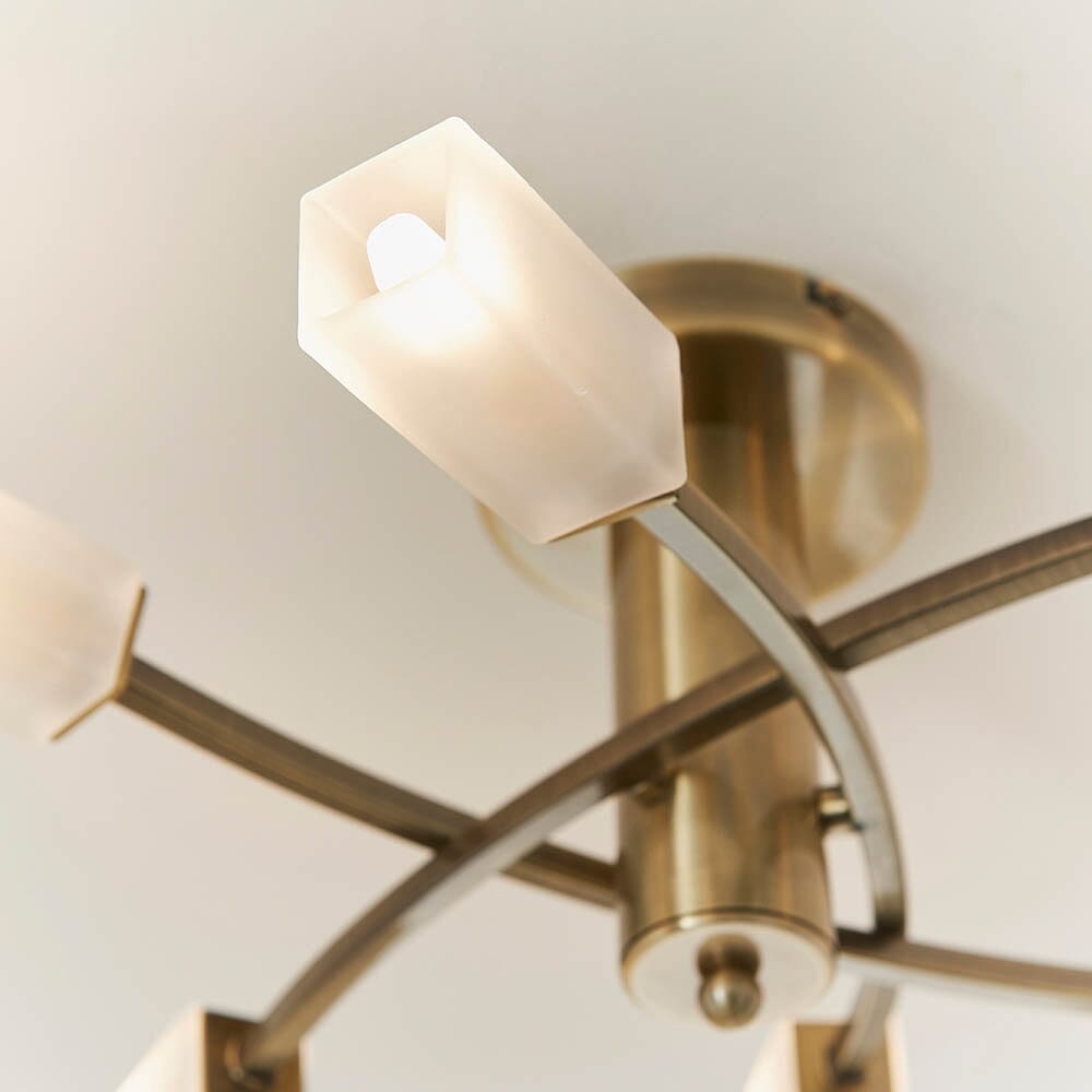 Cristo 6 Light Antique Brass Semi Flush Ceiling Light Rowen Homes