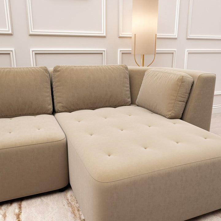 Cuddle Luxury Latte Large Chaise End Sofa MTO Sofa 