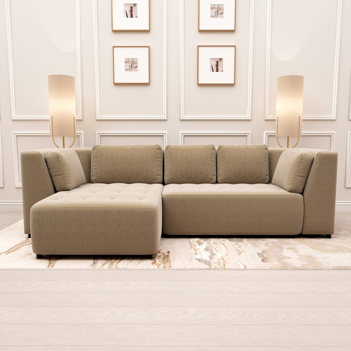 Cuddle Luxury Latte Large Chaise End Sofa MTO Sofa 