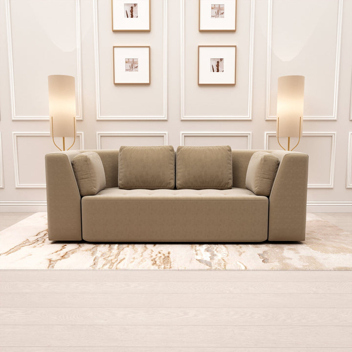 Cuddle Luxury Latte Velvet 3 Seater Sofa MTO Sofa 