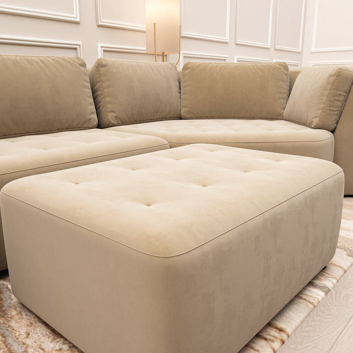 Cuddle Luxury Latte Velvet Footstool MTO Sofa 