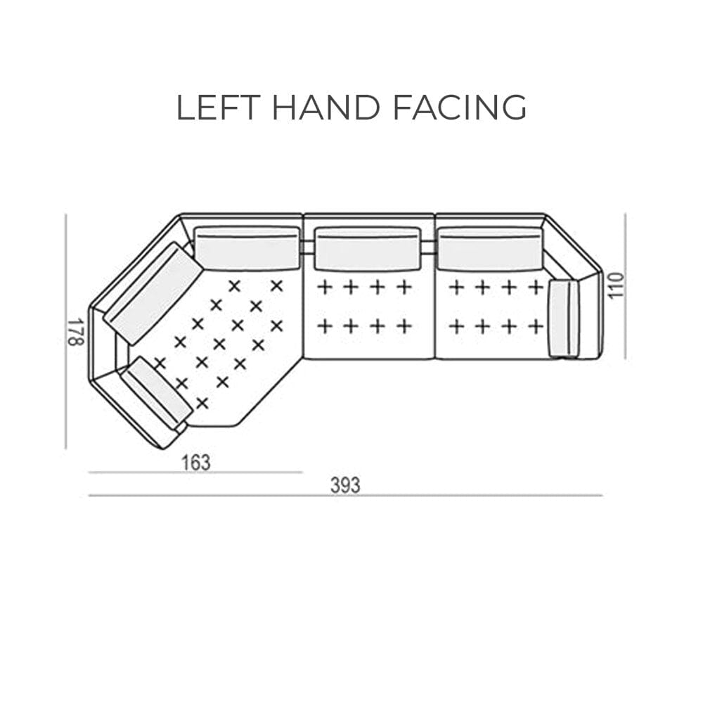 Cuddle XL Luxury Mist Grey Angled Corner Sofa Rowen Homes