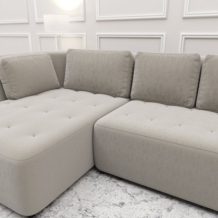 Cuddle Luxury Mist Grey Medium Chaise End Sofa MTO Sofa 