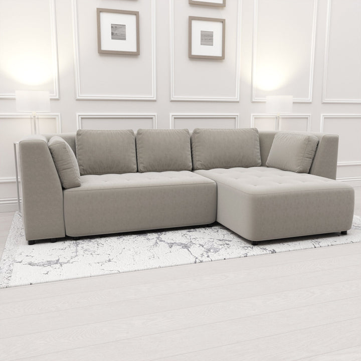 Cuddle Luxury Mist Grey Medium Chaise End Sofa MTO Sofa 