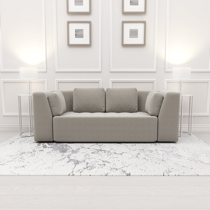Cuddle Luxury Mist Grey Velvet 3 Seater Sofa MTO Sofa 