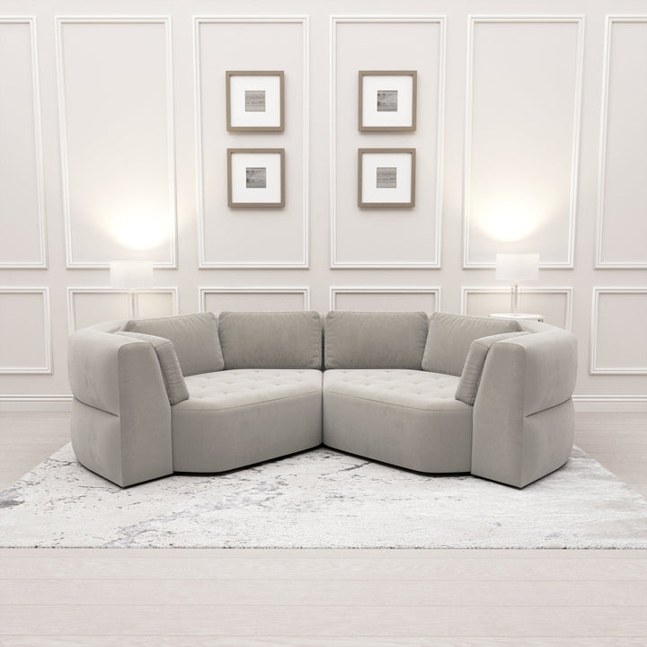 Cuddle Luxury Mist Grey Velvet Large Daybed MTO Sofa 