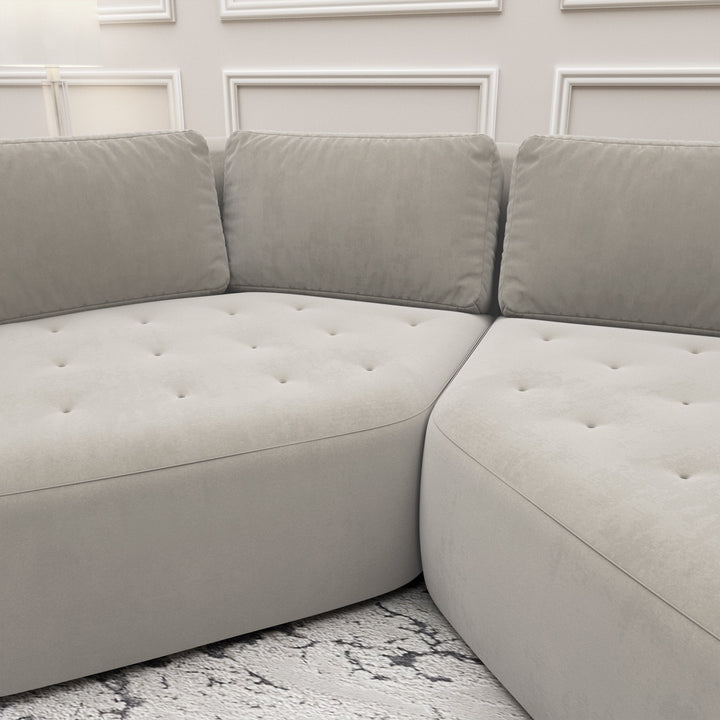 Cuddle Luxury Mist Grey Velvet Large Daybed MTO Sofa 