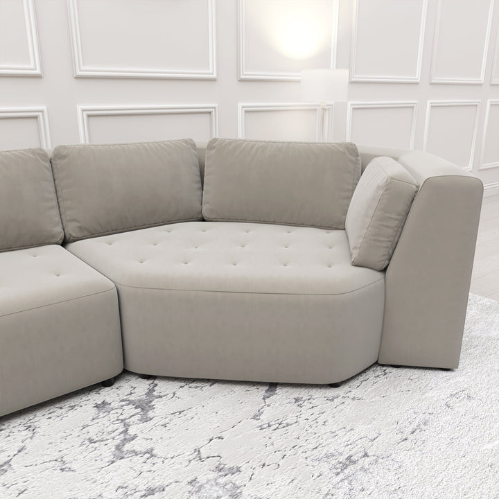 Cuddle Luxury Mist Grey Velvet Medium Sofa MTO Sofa 