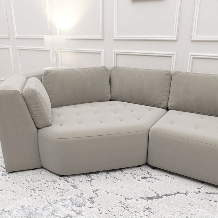 Cuddle Luxury Mist Grey Velvet Medium Sofa MTO Sofa 