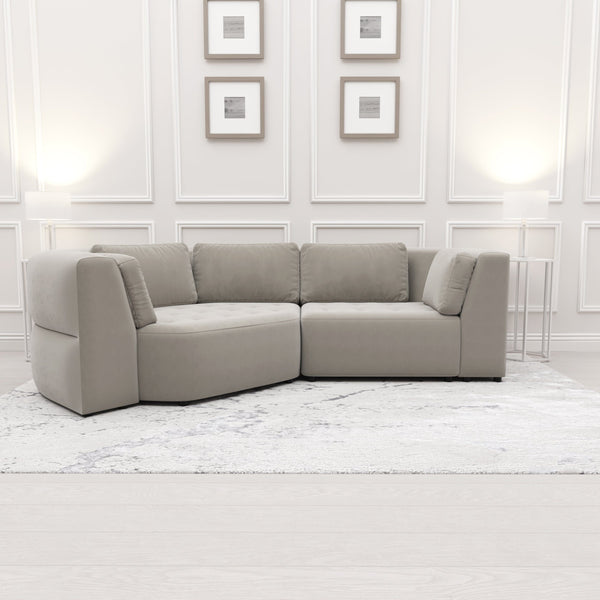 Cuddle Luxury Mist Grey Velvet Medium Sofa MTO Sofa 