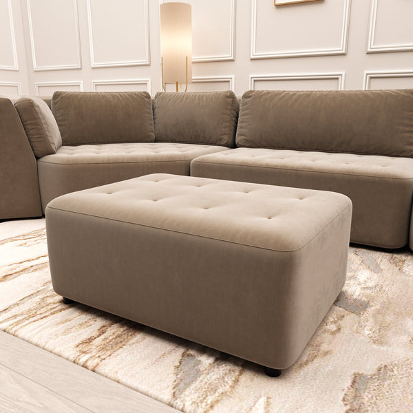 Cuddle Luxury Truffle Velvet Footstool MTO Sofa 