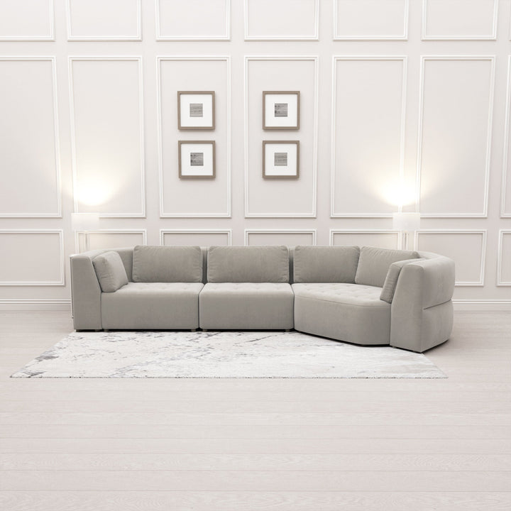 Cuddle XL Luxury Mist Grey Angled Corner Sofa MTO Sofa 