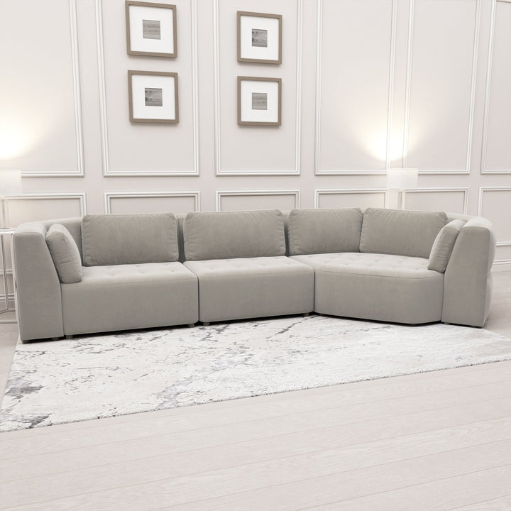 Cuddle XL Luxury Mist Grey Angled Corner Sofa MTO Sofa 