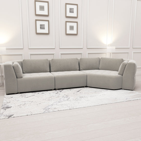 Cuddle XL Luxury Mist Grey Angled Corner Sofa – Rowen Homes