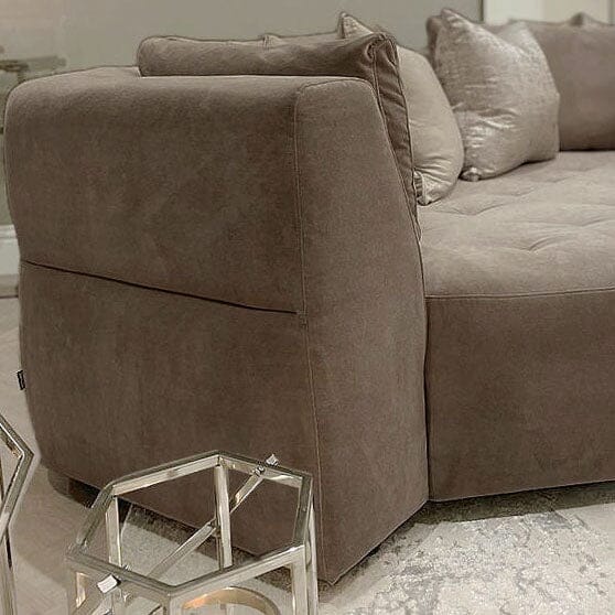 Cuddle XL Luxury Truffle Velvet Angled Corner Sofa Made to Order Sofa 