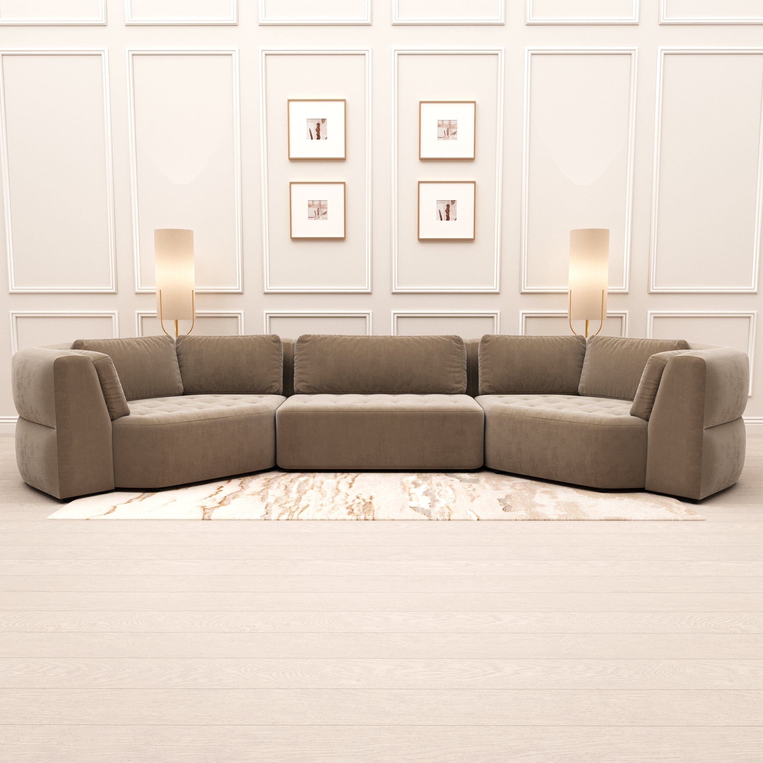 Velvet 2024 symmetrical sectional