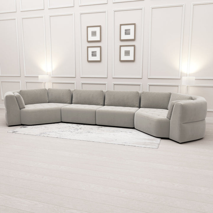 Cuddle XXXL Luxury Mist Grey Angled U Shape Sofa MTO Sofa 