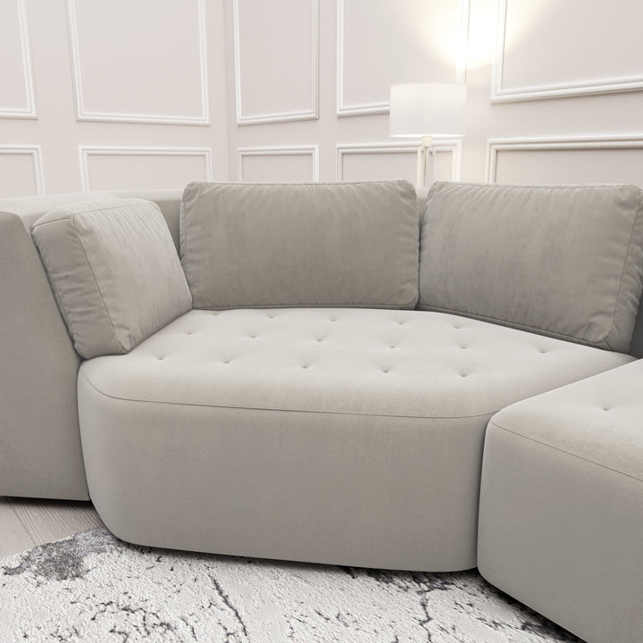 Cuddle XXXL Luxury Mist Grey Angled U Shape Sofa MTO Sofa 