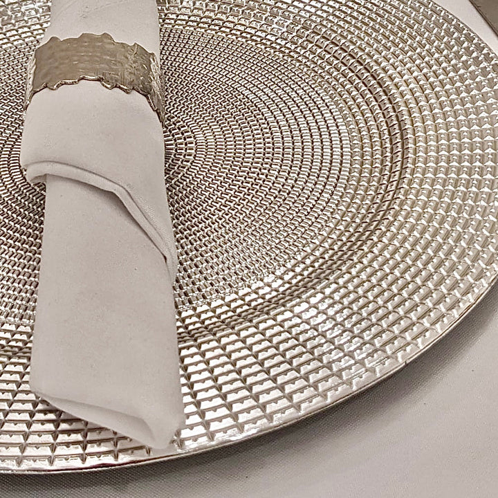 Davino Silver Textured Charger Plate Kitchen 