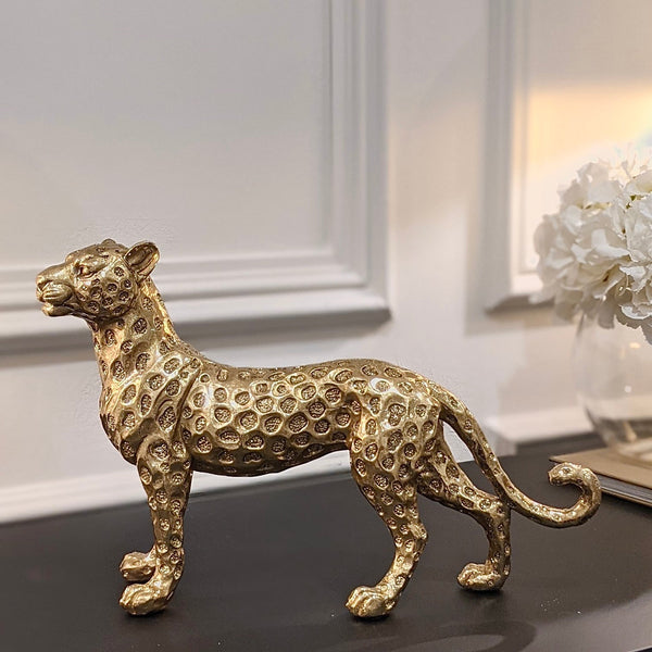 Decorative Gold Standing Leopard Ornament Accessories 
